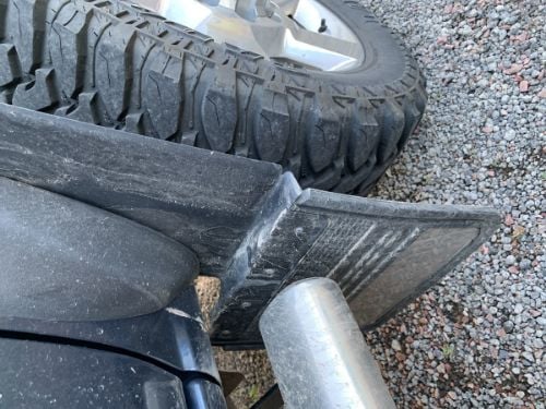 Truck Hardware Universal 12" Mud Flap Brackets - 1" Kickback - Anodized Aluminum customer photo
